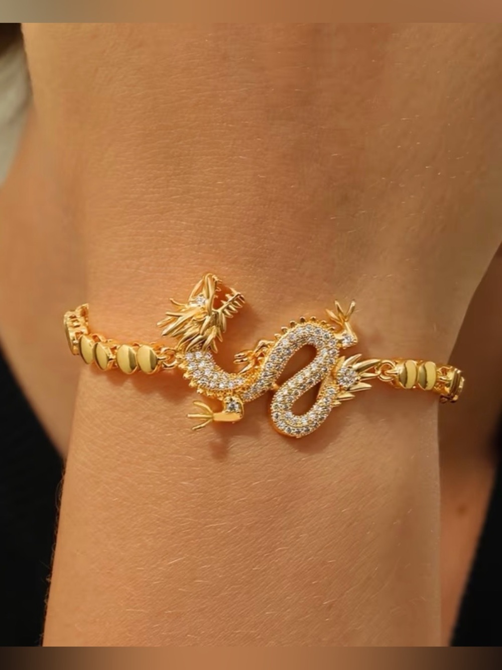 Gold Dragon Crystal Bracelet.